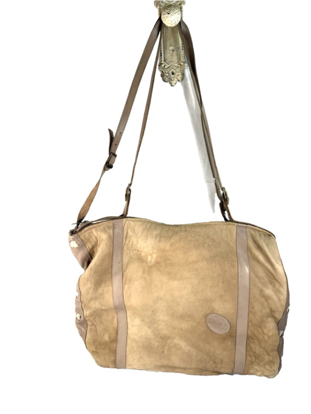 Earthbags Fred Salerno Handbag Pebbled Leather Shoulder Bag Hobo Purse